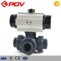 Pneumatic double acting 3way L-type 2'' pvc valves